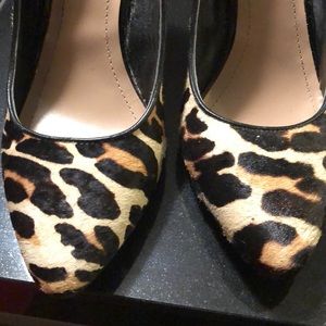 Leopard print wedges
